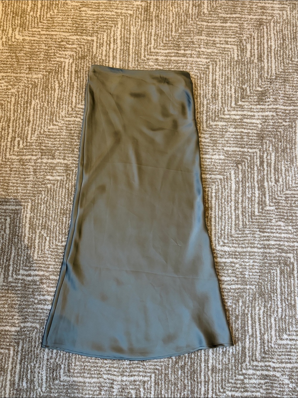 H&M Olive Satin Maxi Skirt